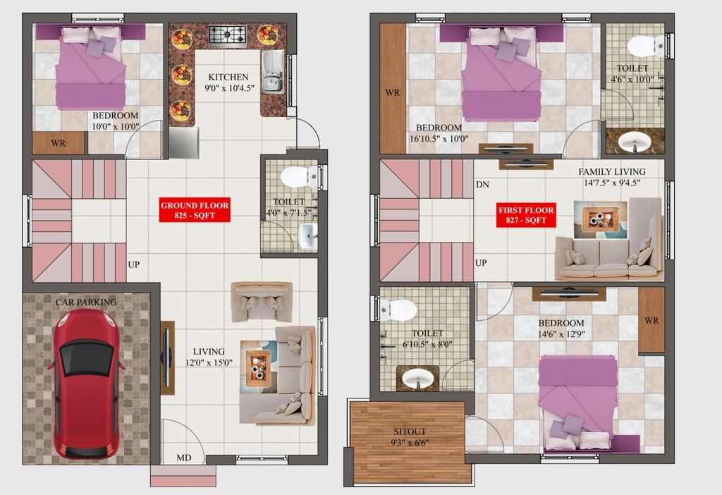 3 BHK Flat in Jeni Joel Avenue in Selaiyur, Chennai - Image 906457