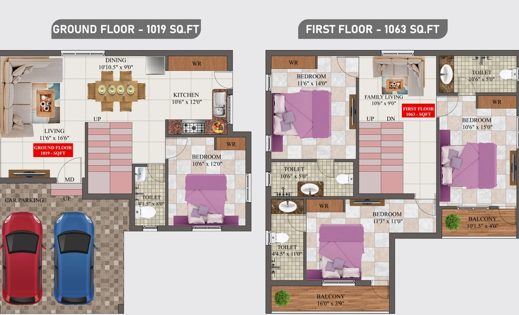 3 BHK Flat in Jeni Joel Avenue in Selaiyur, Chennai - Image 906458