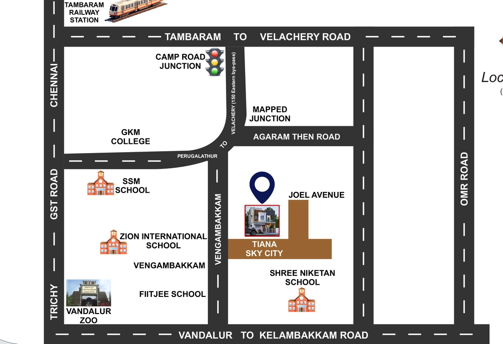 Location of Jeni Joel Avenue in Selaiyur, Chennai - Image 376379