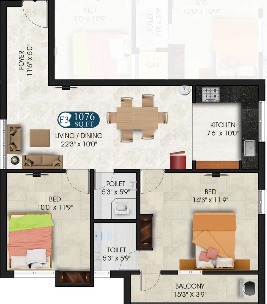 2 BHK Flat in DAC Umayal in Chromepet, Chennai - Image 906482