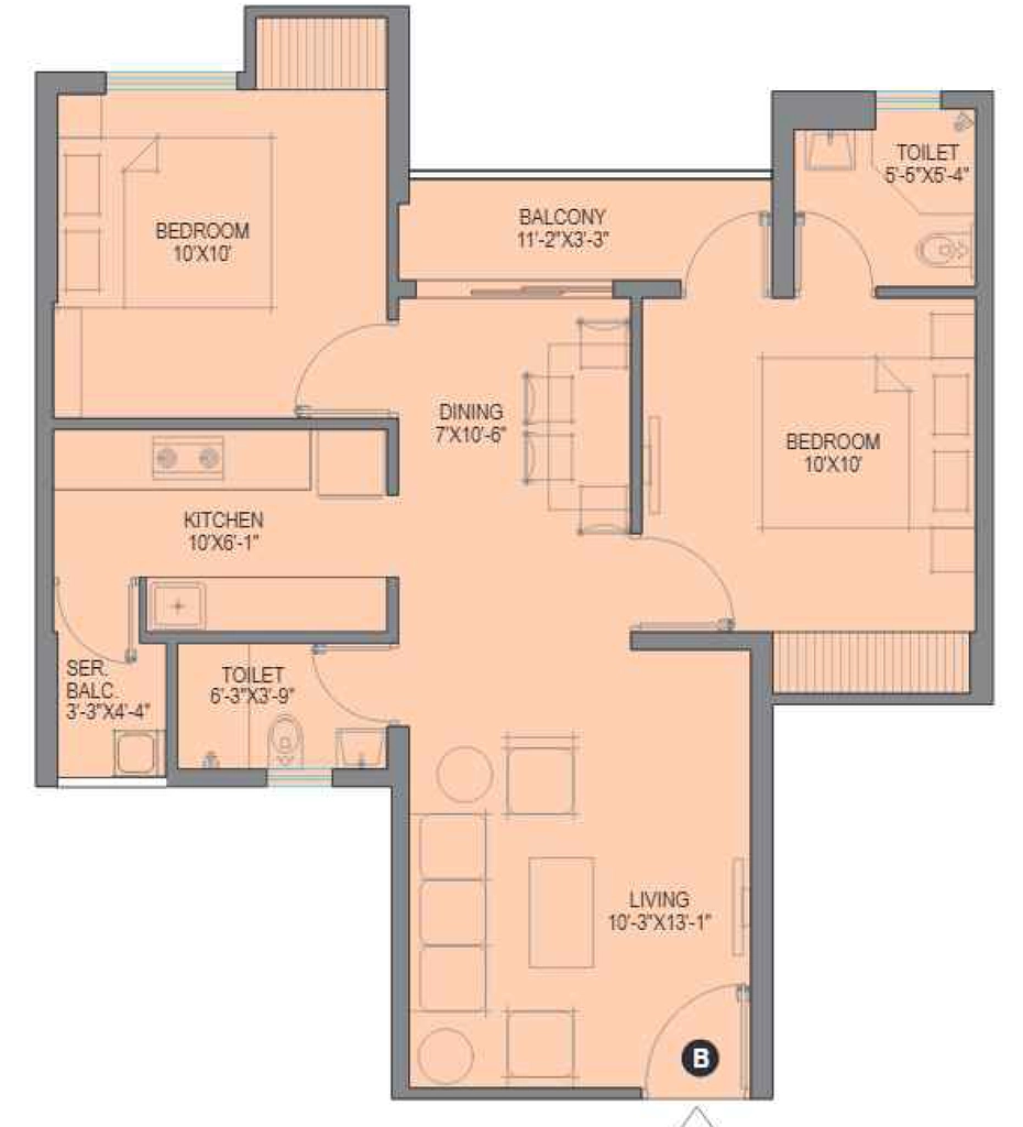 2 BHK Flat in DTC Good Earth in Madhyamgram, Kolkata - Image 906485
