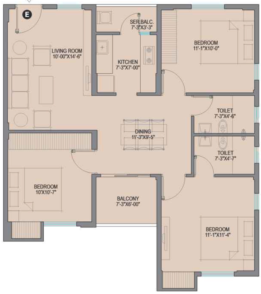 3 BHK Flat in DTC Good Earth in Madhyamgram, Kolkata - Image 906487