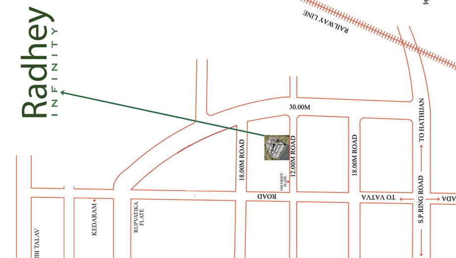 Location of Dhruva Radhey Infinity in Vatva, Ahmedabad - Image 376478