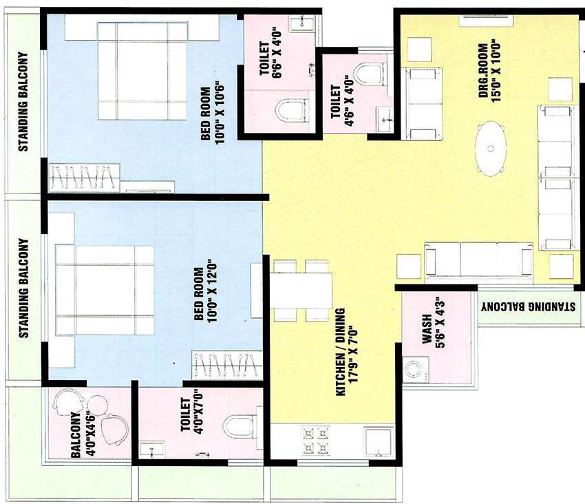 2 BHK Flat in Etihad Shahin Avenue in Jamalpur, Ahmedabad - Image 906503