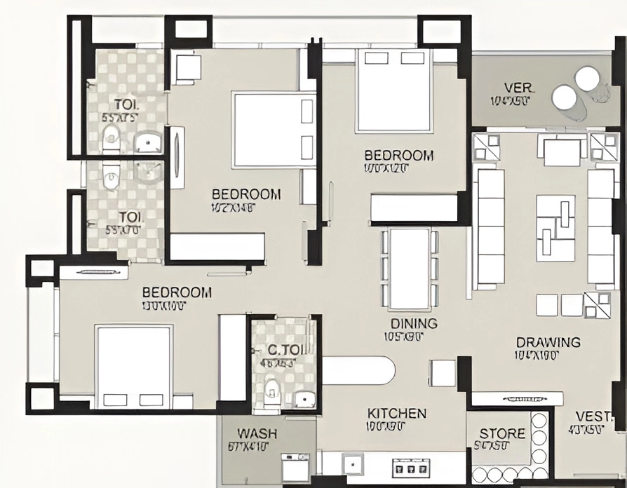 3 BHK Flat in Everest Aryaman in Naranpura, Ahmedabad - Image 906517