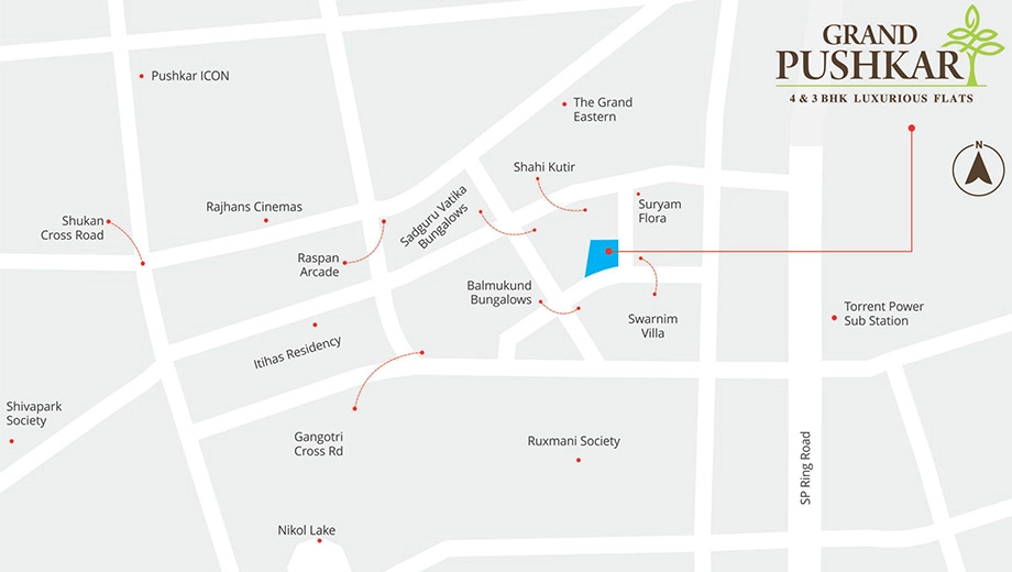 Location of Grand Pushkar in Nikol, Ahmedabad - Image 376548