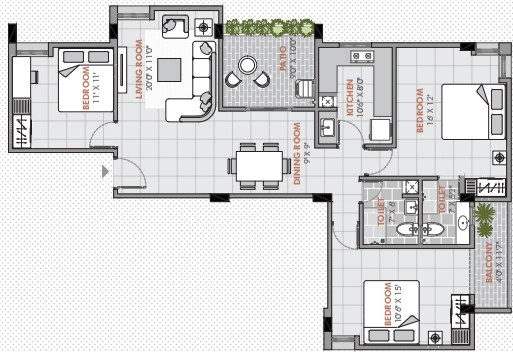 3 BHK Flat in Lakshmi The Urban in Madhyamgram, Kolkata - Image 906534