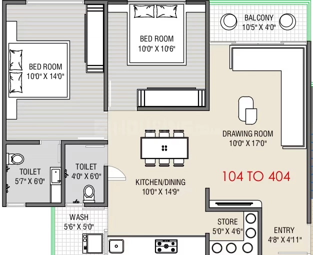 2 BHK Flat in Khodal Maulin Residency in Nikol, Ahmedabad - Image 906548