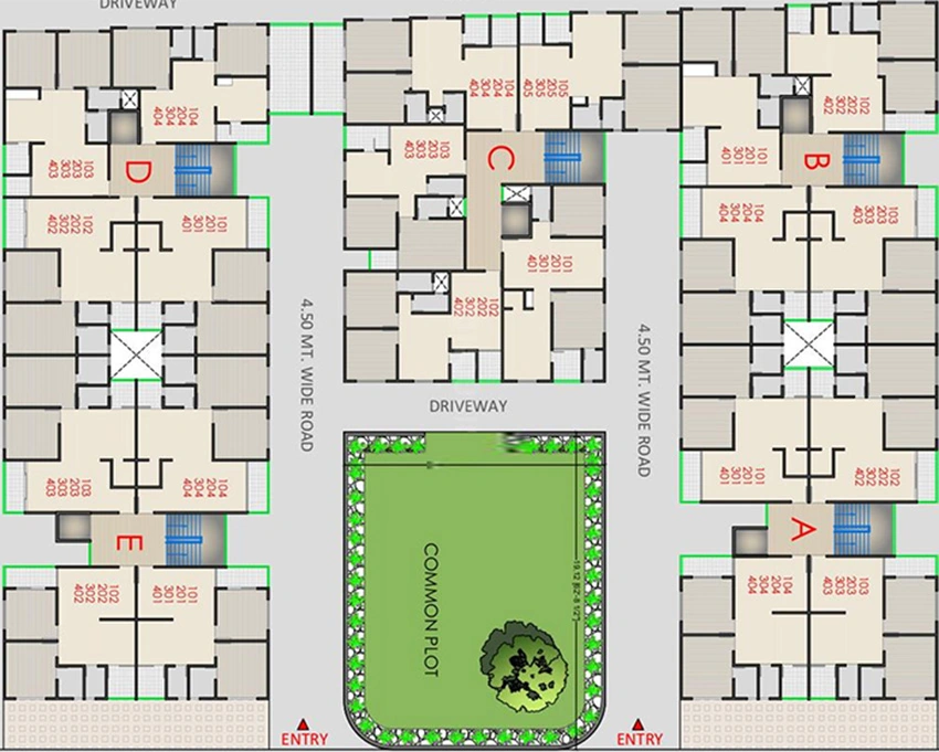 Floor Plan of Khodal Maulin Residency in Nikol, Ahmedabad - Image 376604