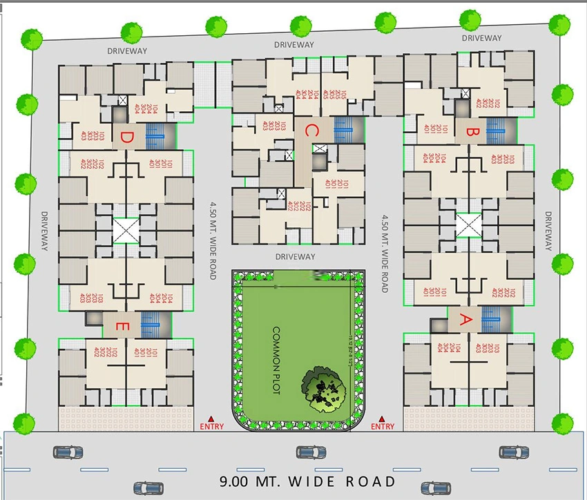 Master Plan of Khodal Maulin Residency in Nikol, Ahmedabad - Image 376603