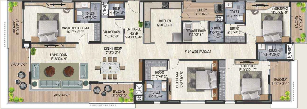 4 BHK Flat in KGK The Residence in C Scheme, Jaipur - Image 906566