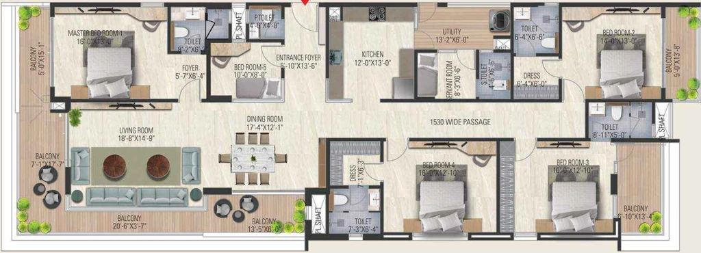 5 BHK Flat in KGK The Residence in C Scheme, Jaipur - Image 906567