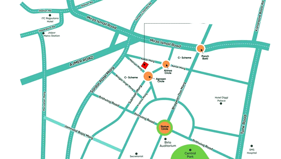 Location of KGK The Residence in C Scheme, Jaipur - Image 376655