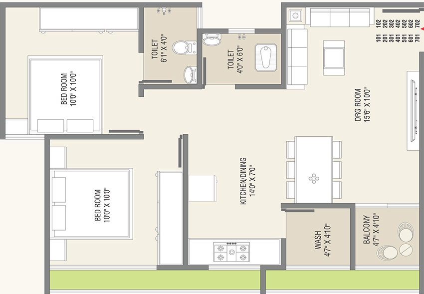 2 BHK Flat in Madhav Vrundavan Residency in Hathijan, Ahmedabad - Image 906553