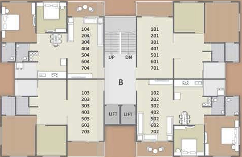 Floor Plan of Mahavir Samay Residency in Nana Chiloda, Ahmedabad - Image 376626