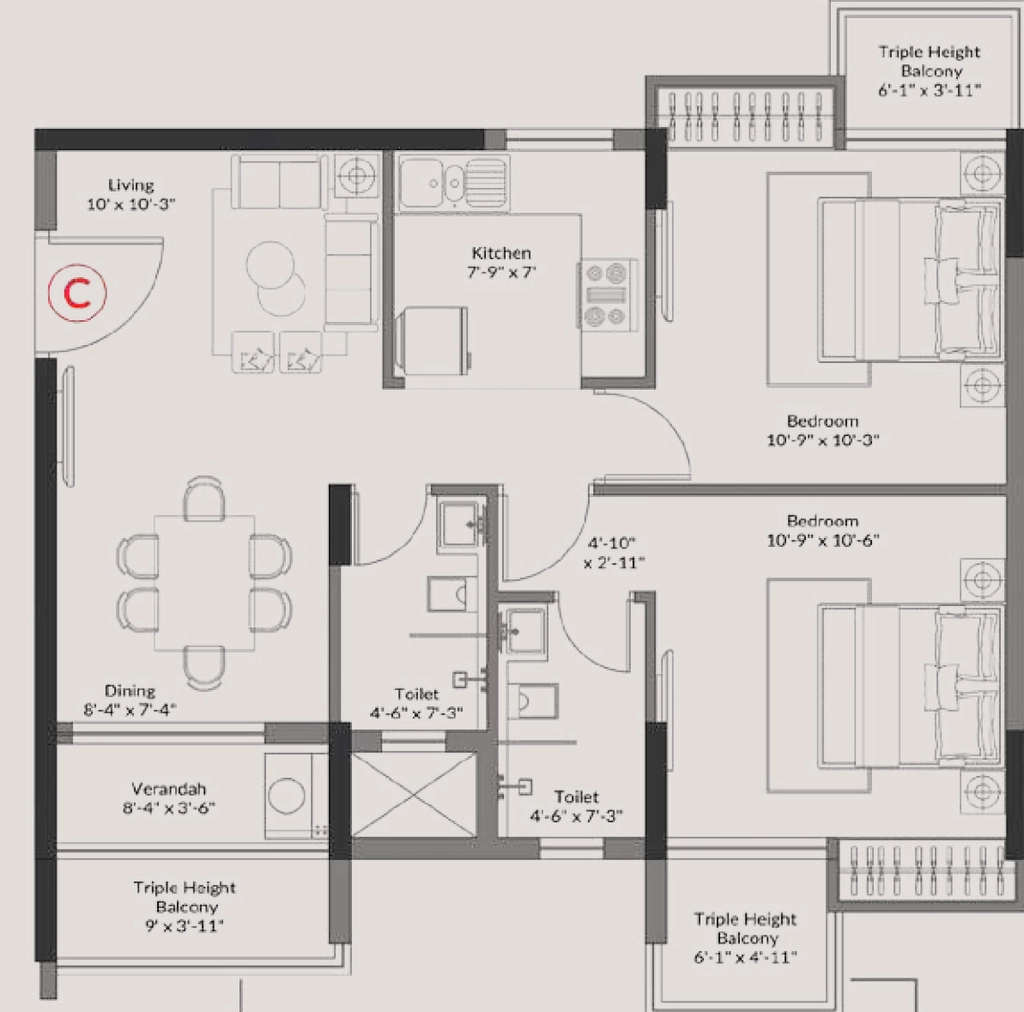 2 BHK Flat in Rameswara Anandvann in Dum Dum, Kolkata - Image 906556