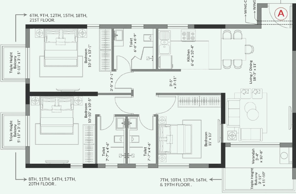 3 BHK Flat in Rameswara Anandvann in Dum Dum, Kolkata - Image 906558