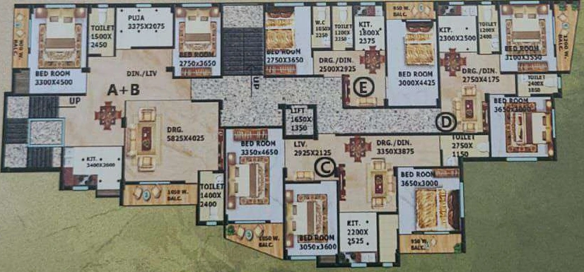 Floor Plan of Swabhumi Choudhury Park Enclave in Dakshineswar, Kolkata - Image 376643