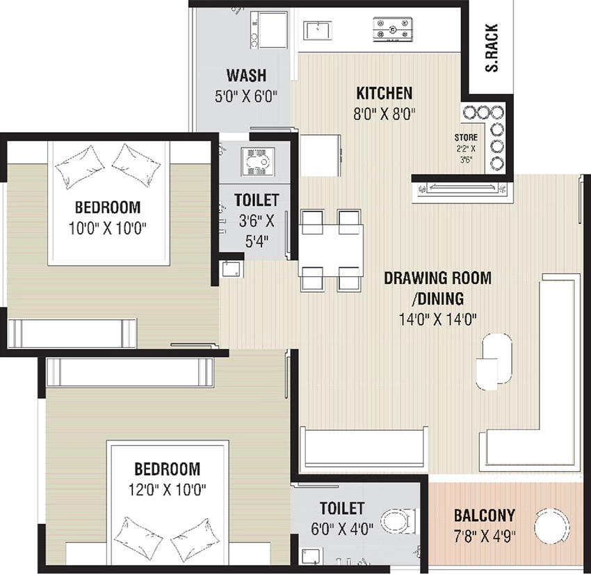 2 BHK Flat in Maitri Kesar Heights in Vastral, Ahmedabad - Image 906568