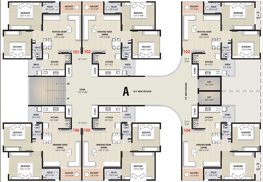 Floor Plan of Maitri Kesar Heights in Vastral, Ahmedabad - Image 376663