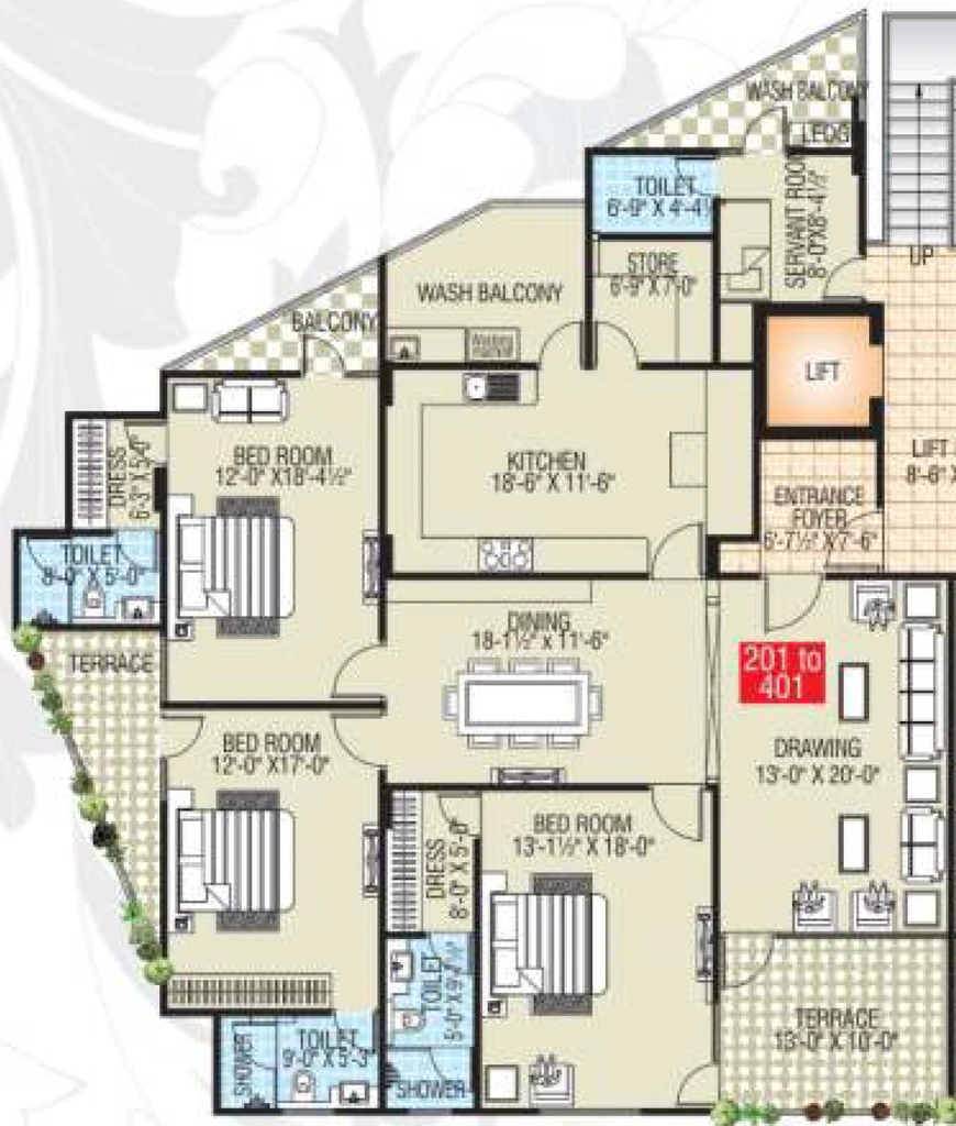 3 BHK Flat in Pachar Shivleela Raj in C Scheme, Jaipur - Image 906580