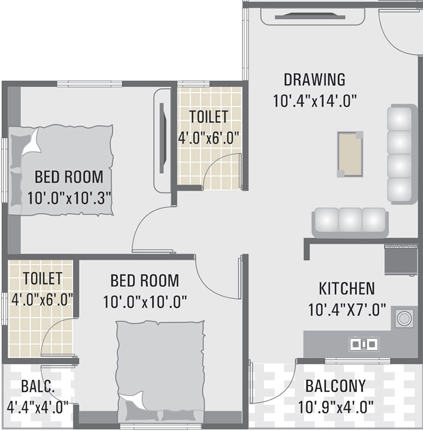 2 BHK Flat in Motiram Apple 1 in Kuber Nagar, Ahmedabad - Image 906579