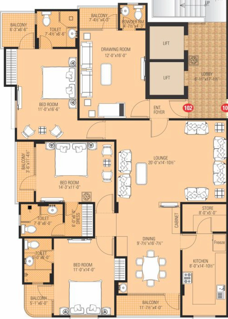 3 BHK Flat in SDC Anita Enclave in Bani Park, Jaipur - Image 906601