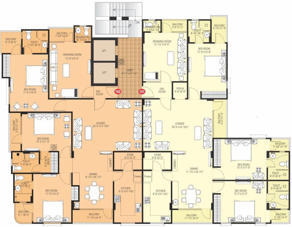 Floor Plan of SDC Anita Enclave in Bani Park, Jaipur - Image 376739