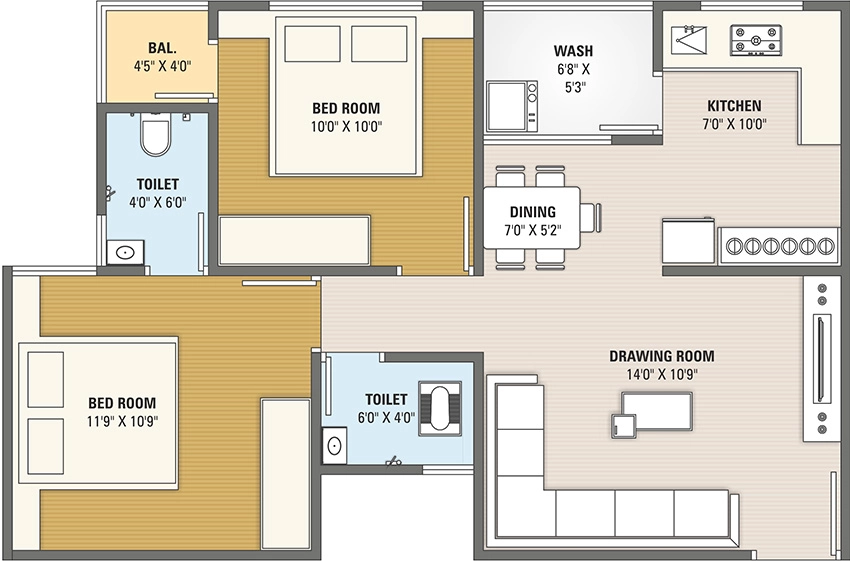 2 BHK Flat in Nirman Kesar Exotica in Nava Naroda, Ahmedabad - Image 906600