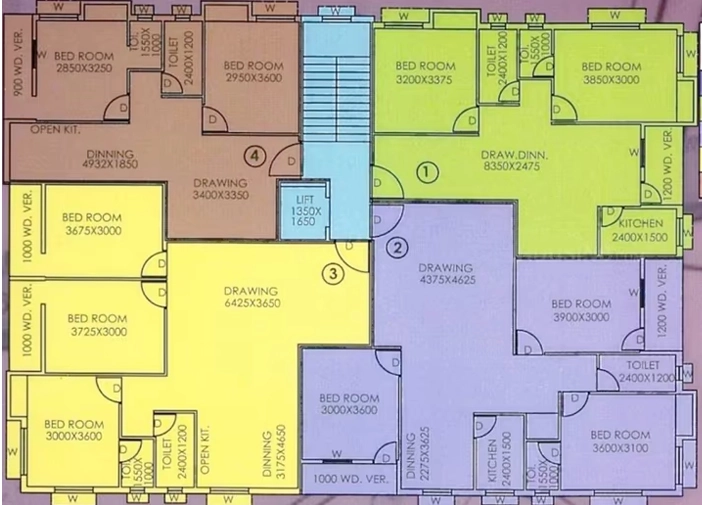 Floor Plan of Betop Madhu Malancha in Dum Dum, Kolkata - Image 376749