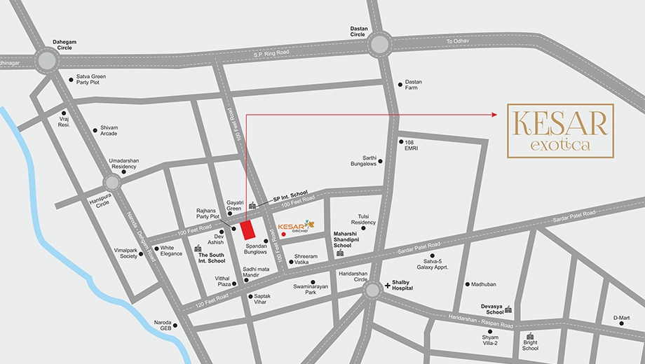 Location of Commercial Nirman Kesar Exotica in Nava Naroda, Ahmedabad - Image 376742