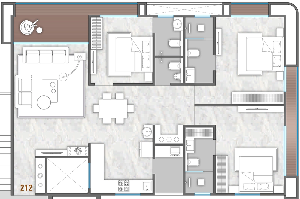 3 BHK Flat in Swagat Cilantra in Bhimrad, Surat - Image 906614