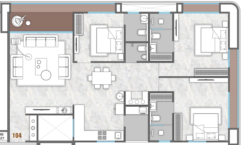 3 BHK Flat in Swagat Cilantra in Bhimrad, Surat - Image 906615