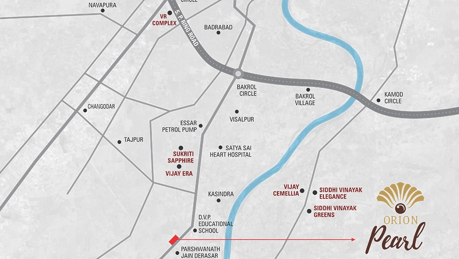 Location of Vijay Orion Pearl in Kasindra, Ahmedabad - Image 376826