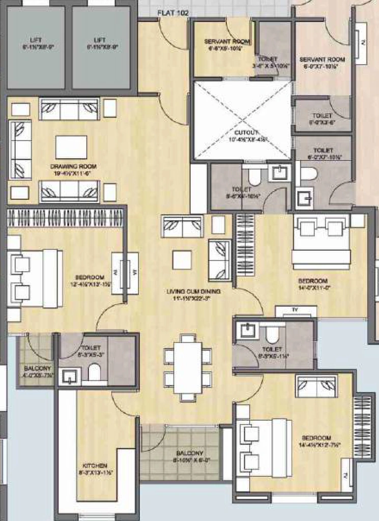 3 BHK Flat in B Lodha Navkaar Residency in Bani Park, Jaipur - Image 906621