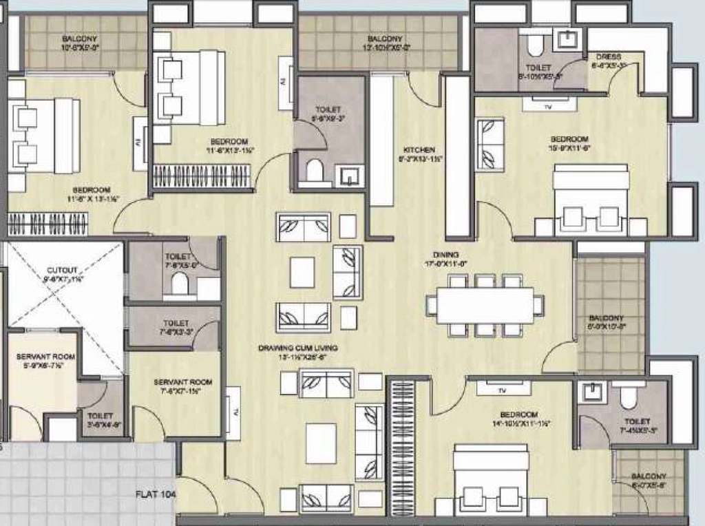 4 BHK Flat in B Lodha Navkaar Residency in Bani Park, Jaipur - Image 906624