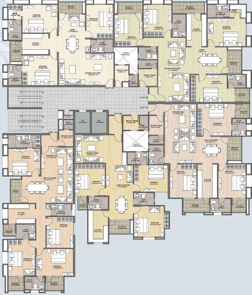 Floor Plan of B Lodha Navkaar Residency in Bani Park, Jaipur - Image 378139