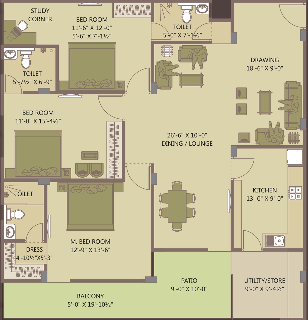 3 BHK Flat in Living Stone The Royal Saket in C Scheme, Jaipur - Image 906639