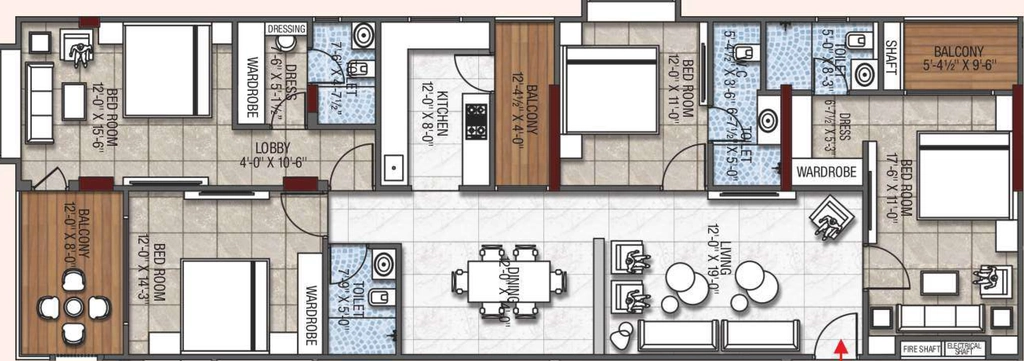3 BHK Flat in Sun n Moon Pink Oaks in Bani Park, Jaipur - Image 906642