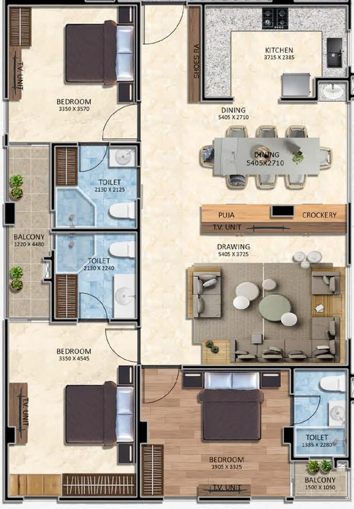 3 BHK Flat in Koncept Harmony Heights in Bani Park, Jaipur - Image 906645