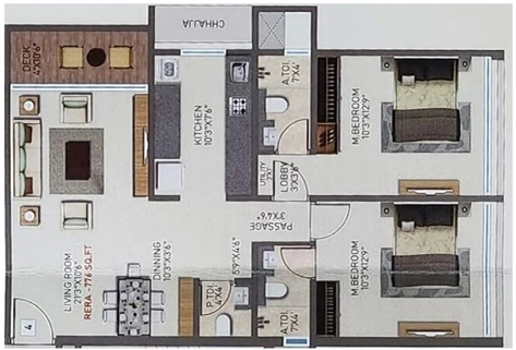 2 BHK Flat in Vir Paradise in Malad West, Mumbai - Image 907005