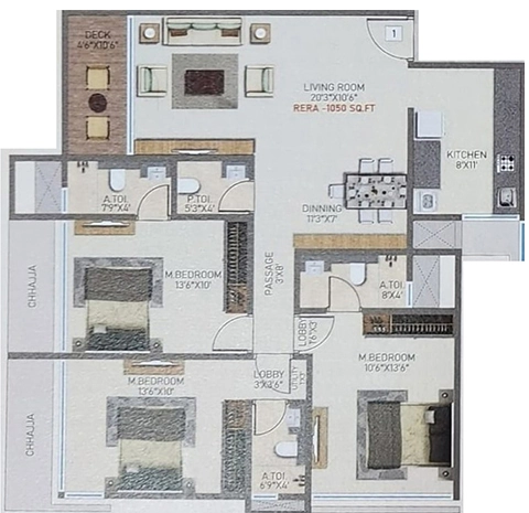 3 BHK Flat in Vir Paradise in Malad West, Mumbai - Image 907007