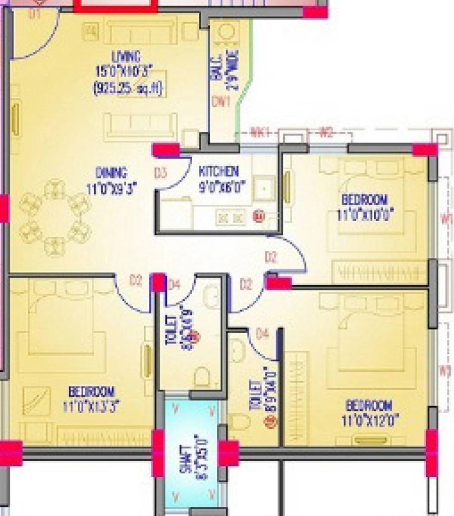 3 BHK Flat in Camellia Metro Garden in Dum Dum, Kolkata - Image 906649