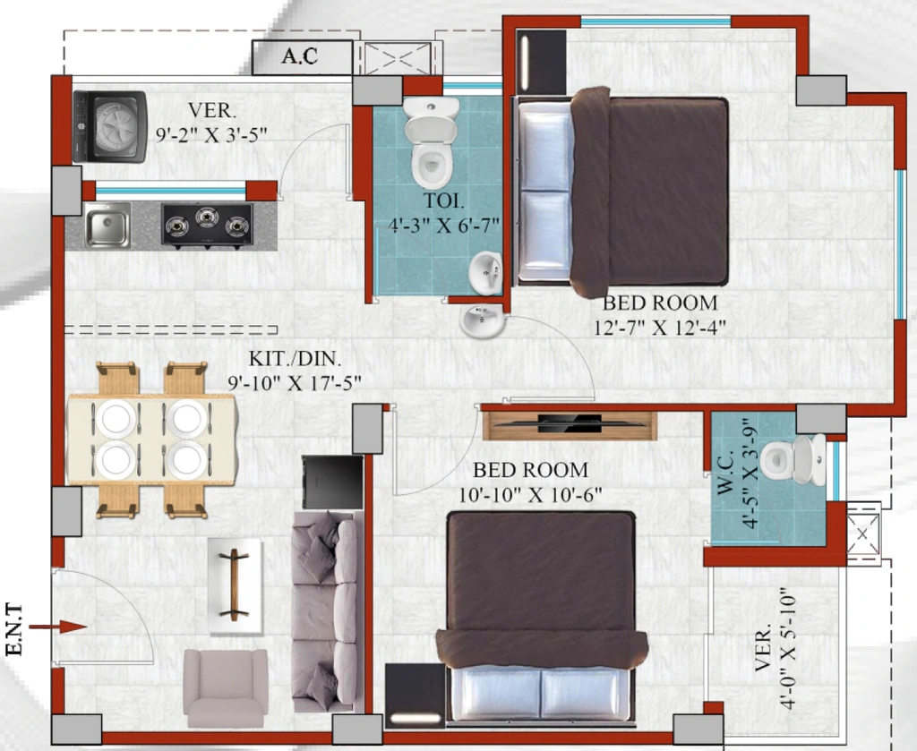 2 BHK Flat in Plinth Elite Residency in Dum Dum, Kolkata - Image 906651
