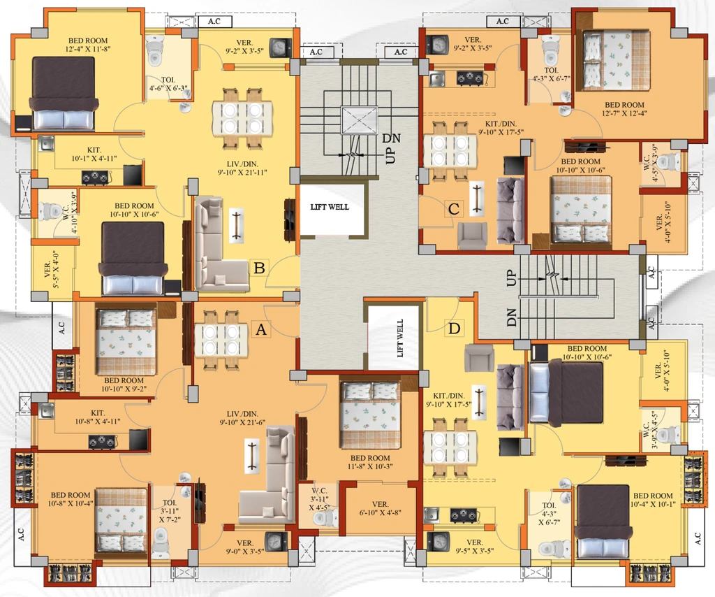 Floor Plan of Plinth Elite Residency in Dum Dum, Kolkata - Image 376862
