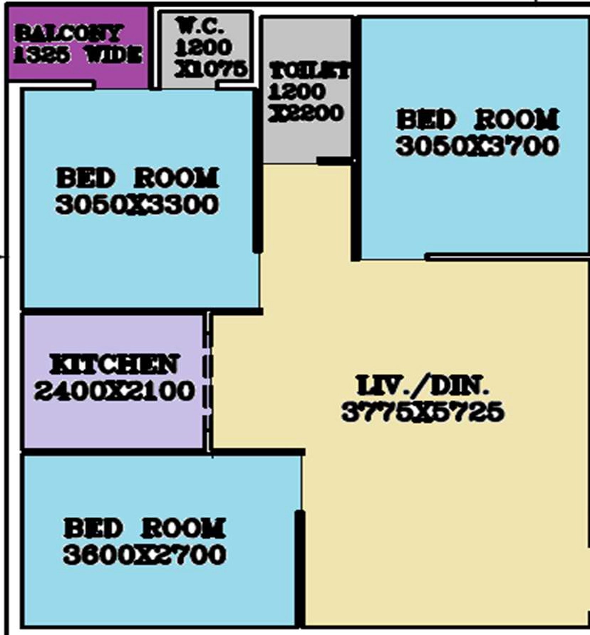3 BHK Flat in Om Sai Garden Apartment in Nagerbazar, Kolkata - Image 906657