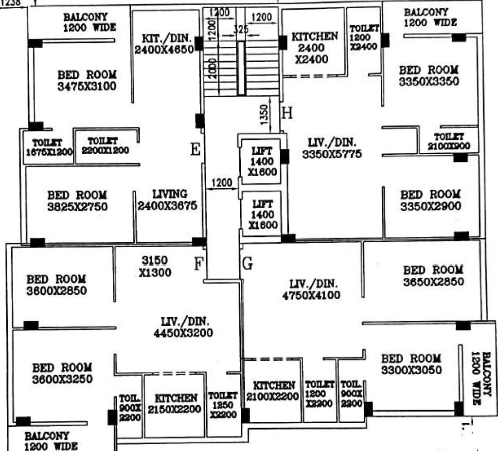 Floor Plan of Om Sai Garden Apartment in Nagerbazar, Kolkata - Image 376869