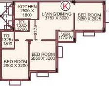 3 BHK Flat in SD Aqua View in Jessore Road, Kolkata - Image 906662