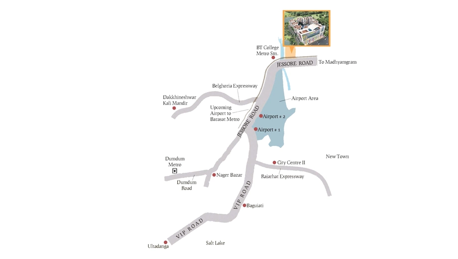 Location of SD Aqua View in Jessore Road, Kolkata - Image 376875