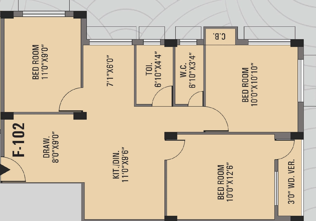 3 BHK Flat in Swapno Kalyan in Dum Dum, Kolkata - Image 906674